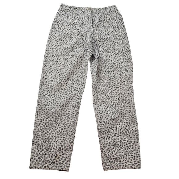 Talbots 10 PETITES 10P floral print ankle capri pants career casual whimsical * - Picture 2 of 7